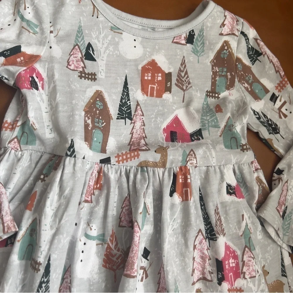 Garanimals Toddler Girl Sz 18m Winterland Long Sleeve Dress Grey Multicolored